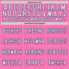 Load image into Gallery viewer, Custom Pink Navy-White Mesh Authentic Football Jersey