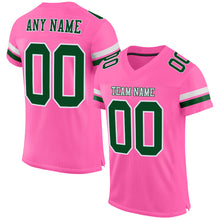 Load image into Gallery viewer, Custom Pink Green-White Mesh Authentic Football Jersey