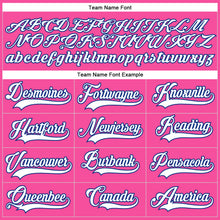 Load image into Gallery viewer, Custom Pink White-Royal Hockey Lace Neck Jersey