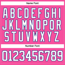 Load image into Gallery viewer, Custom Pink White-Royal Hockey Lace Neck Jersey