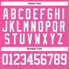 Load image into Gallery viewer, Custom Pink White-Light Blue Hockey Lace Neck Jersey