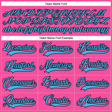 Load image into Gallery viewer, Custom Pink Sky Blue-Black Hockey Lace Neck Jersey
