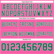 Load image into Gallery viewer, Custom Stitched Pink Kelly Green-White Football Pullover Sweatshirt Hoodie