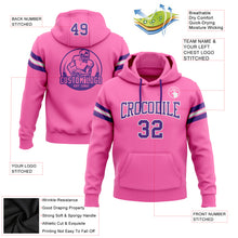 Load image into Gallery viewer, Custom Stitched Pink Purple-White Football Pullover Sweatshirt Hoodie