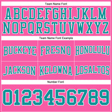 Load image into Gallery viewer, Custom Stitched Pink Teal-White Football Pullover Sweatshirt Hoodie