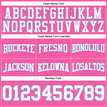 Load image into Gallery viewer, Custom Stitched Pink White-Light Blue Football Pullover Sweatshirt Hoodie