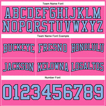 Load image into Gallery viewer, Custom Stitched Pink Light Blue-Black Football Pullover Sweatshirt Hoodie