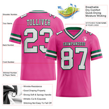 Load image into Gallery viewer, Custom Pink White-Kelly Green Authentic Football Jersey