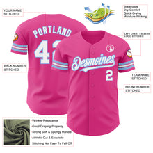 Load image into Gallery viewer, Custom Pink White-Light Blue Authentic Baseball Jersey
