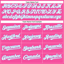 Load image into Gallery viewer, Custom Pink White-Light Blue Authentic Baseball Jersey