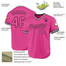 Load image into Gallery viewer, Custom Pink Black-White Authentic Throwback Baseball Jersey