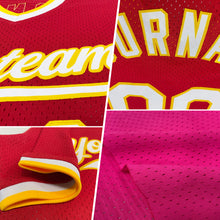 Load image into Gallery viewer, Custom Pink White-Light Blue Authentic Throwback Baseball Jersey