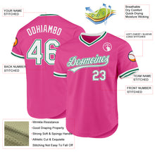 Load image into Gallery viewer, Custom Pink White-Kelly Green Authentic Throwback Baseball Jersey