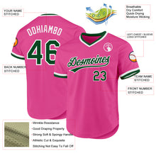 Load image into Gallery viewer, Custom Pink Green-White Authentic Throwback Baseball Jersey