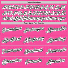 Load image into Gallery viewer, Custom Pink White-Black Authentic Throwback Basketball Jersey