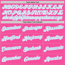 Load image into Gallery viewer, Custom Pink White-Light Blue Authentic Throwback Basketball Jersey