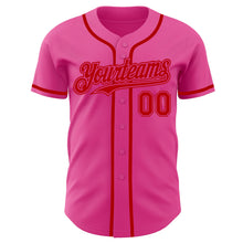 Load image into Gallery viewer, Custom Pink Red Authentic Baseball Jersey