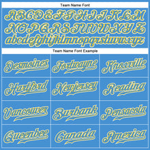 Load image into Gallery viewer, Custom Powder Blue Gold-White Authentic Baseball Jersey