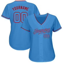 Load image into Gallery viewer, Custom Powder Blue Powder Blue-Red Authentic Baseball Jersey