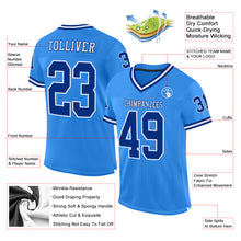 Load image into Gallery viewer, Custom Powder Blue Royal-White Mesh Authentic Throwback Football Jersey