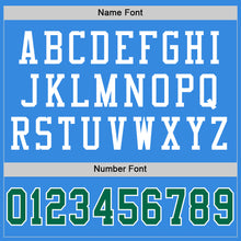 Load image into Gallery viewer, Custom Powder Blue Kelly Green-White Mesh Authentic Throwback Football Jersey