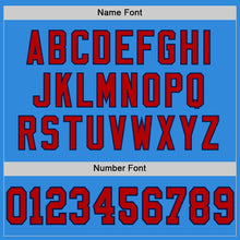 Load image into Gallery viewer, Custom Powder Blue Red-Navy Mesh Authentic Football Jersey
