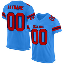 Load image into Gallery viewer, Custom Powder Blue Red-Navy Mesh Authentic Football Jersey