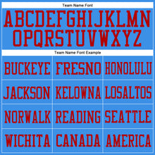 Load image into Gallery viewer, Custom Powder Blue Powder Blue-Red Mesh Authentic Football Jersey