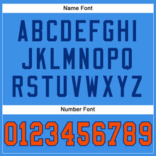 Load image into Gallery viewer, Custom Powder Blue Orange-Royal Mesh Authentic Football Jersey