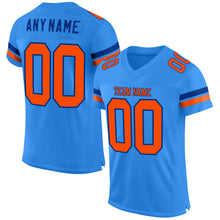 Load image into Gallery viewer, Custom Powder Blue Orange-Royal Mesh Authentic Football Jersey