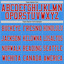 Load image into Gallery viewer, Custom Powder Blue Red-White Mesh Authentic Football Jersey