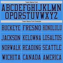 Load image into Gallery viewer, Custom Powder Blue Navy-Aqua Mesh Authentic Football Jersey