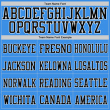 Load image into Gallery viewer, Custom Powder Blue Black-Orange Mesh Authentic Football Jersey