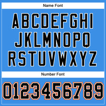 Load image into Gallery viewer, Custom Powder Blue Black-Orange Mesh Authentic Football Jersey