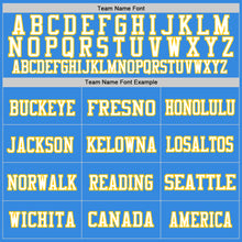 Load image into Gallery viewer, Custom Powder Blue White-Gold Mesh Authentic Throwback Football Jersey