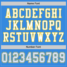 Load image into Gallery viewer, Custom Powder Blue White-Gold Mesh Authentic Throwback Football Jersey