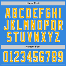 Load image into Gallery viewer, Custom Powder Blue Gold-White Hockey Jersey