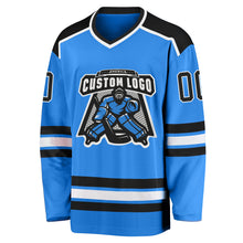 Load image into Gallery viewer, Custom Powder Blue Black-White Hockey Jersey