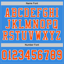 Load image into Gallery viewer, Custom Powder Blue Orange-White Mesh Authentic Football Jersey