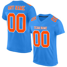 Load image into Gallery viewer, Custom Powder Blue Orange-White Mesh Authentic Football Jersey