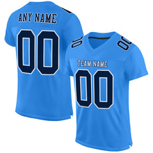 Load image into Gallery viewer, Custom Powder Blue Navy-White Mesh Authentic Football Jersey