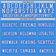 Load image into Gallery viewer, Custom Powder Blue Royal-White Mesh Authentic Football Jersey