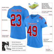 Load image into Gallery viewer, Custom Powder Blue Red-White Mesh Authentic Football Jersey