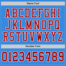 Load image into Gallery viewer, Custom Powder Blue Red-White Mesh Authentic Football Jersey