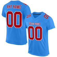 Load image into Gallery viewer, Custom Powder Blue Red-White Mesh Authentic Football Jersey