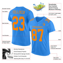 Load image into Gallery viewer, Custom Powder Blue Bay Orange Mesh Authentic Football Jersey