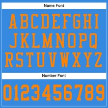 Load image into Gallery viewer, Custom Powder Blue Bay Orange Mesh Authentic Football Jersey