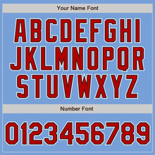 Load image into Gallery viewer, Custom Powder Blue Red Pinstripe Red-Black Authentic Baseball Jersey