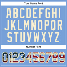 Load image into Gallery viewer, Custom Powder Blue Vintage USA Flag-Cream Authentic Baseball Jersey