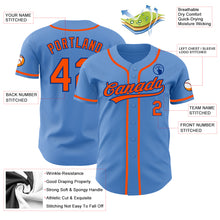 Load image into Gallery viewer, Custom Powder Blue Orange-Royal Authentic Baseball Jersey